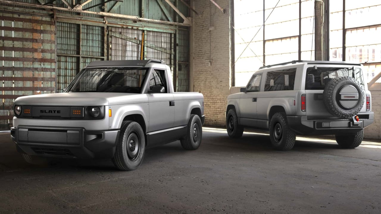 Slate Truck And SUV In Warehouse