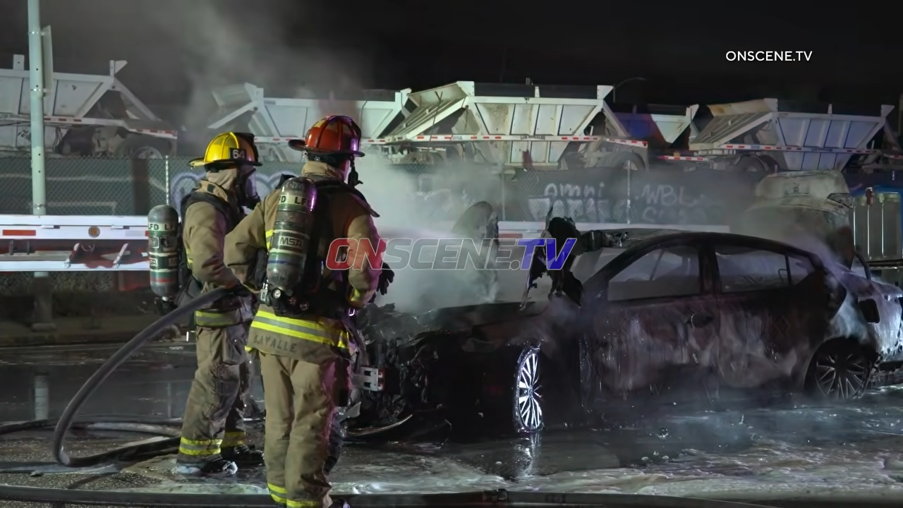 street takeover ends in fire