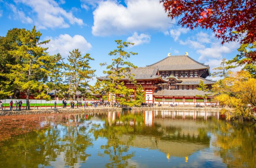 Nara, Japan - December 8, 2024:Todaiji Temple is located in Nara Prefecture, Japan. The Great Buddha statue designated as a national treasure, and the world's largest wooden structure.