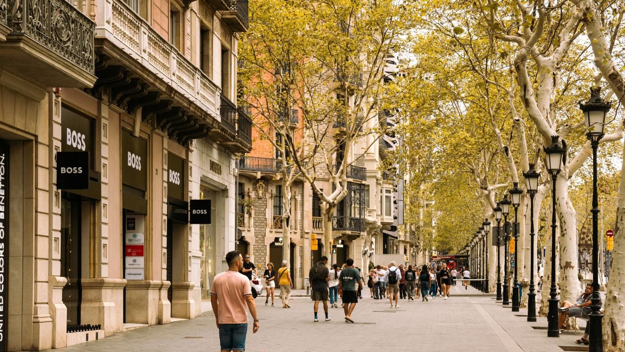 Passeig de Gràcia in Barcelona, Spain.