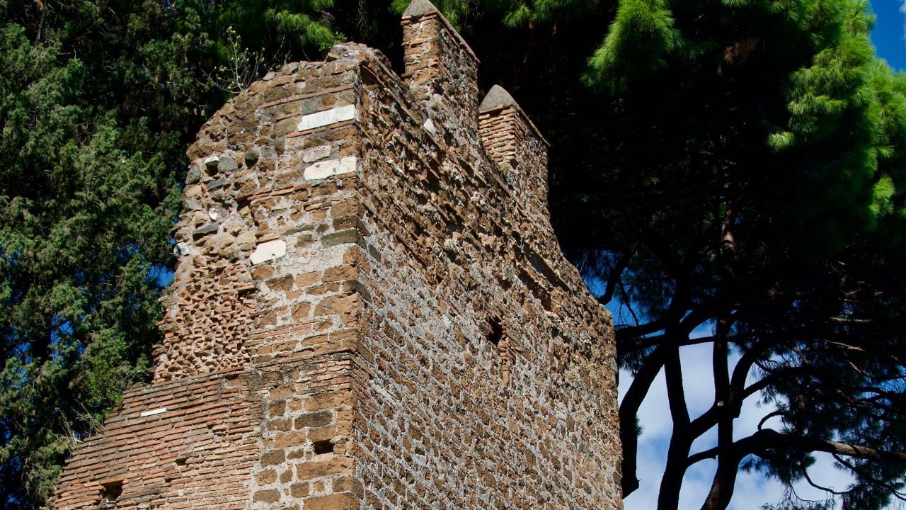Aurelian Walls near Testaccio in Rome, Italy.