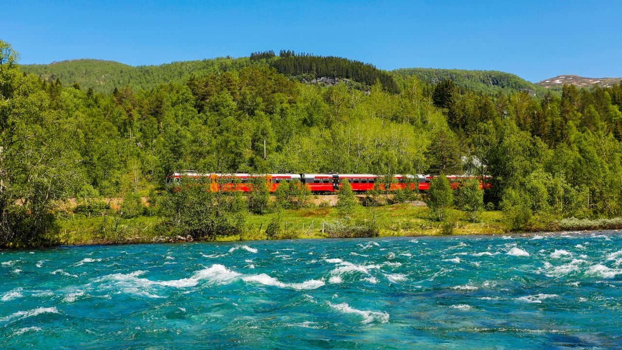 Train between Oslo and Bergen in Norway.