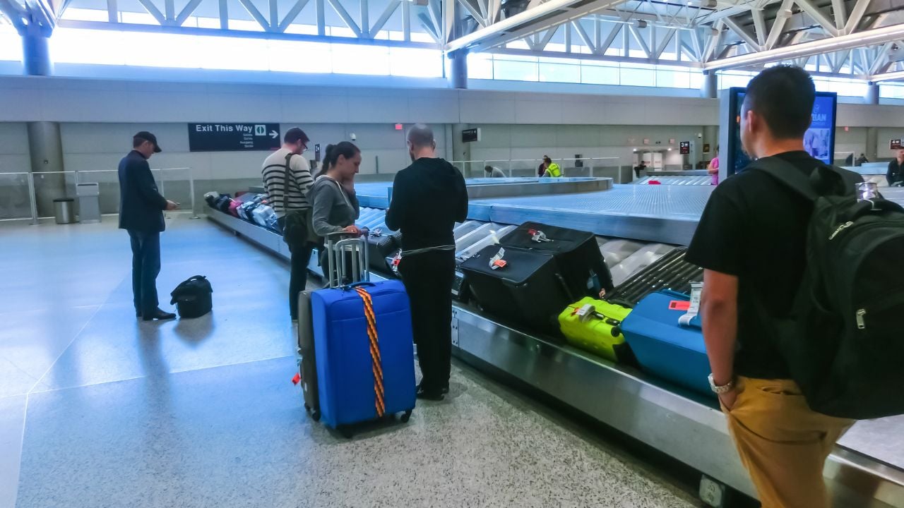 Miami, USA - April 28, 2018 - Travelers inside Miami International Airport