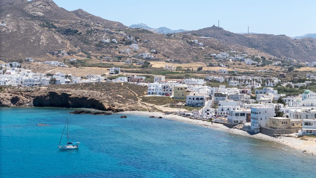 Beautiful Aerial Panorama of Naxos, Greek Island