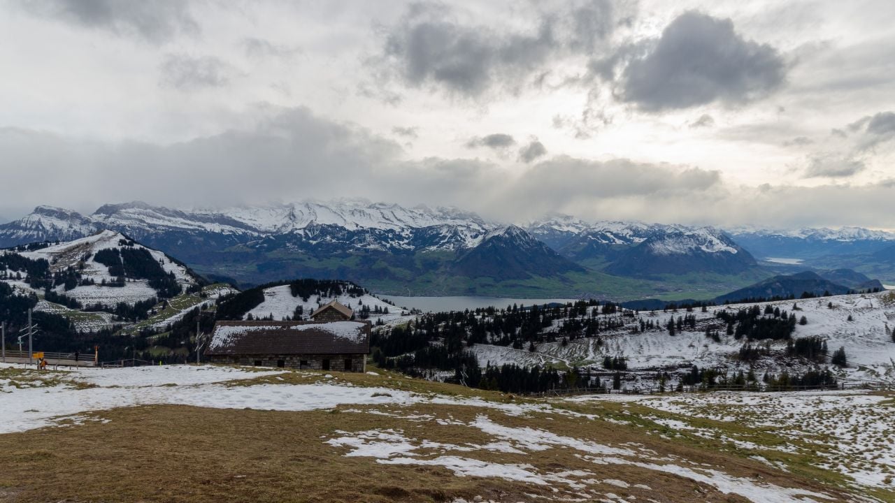View of Mount Rigi in Switzerland