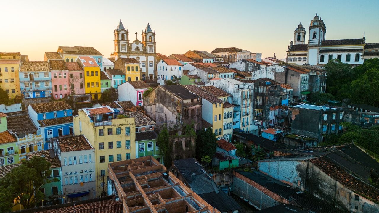 Aerial view of the Pelourinho district in Salvador, Brazil