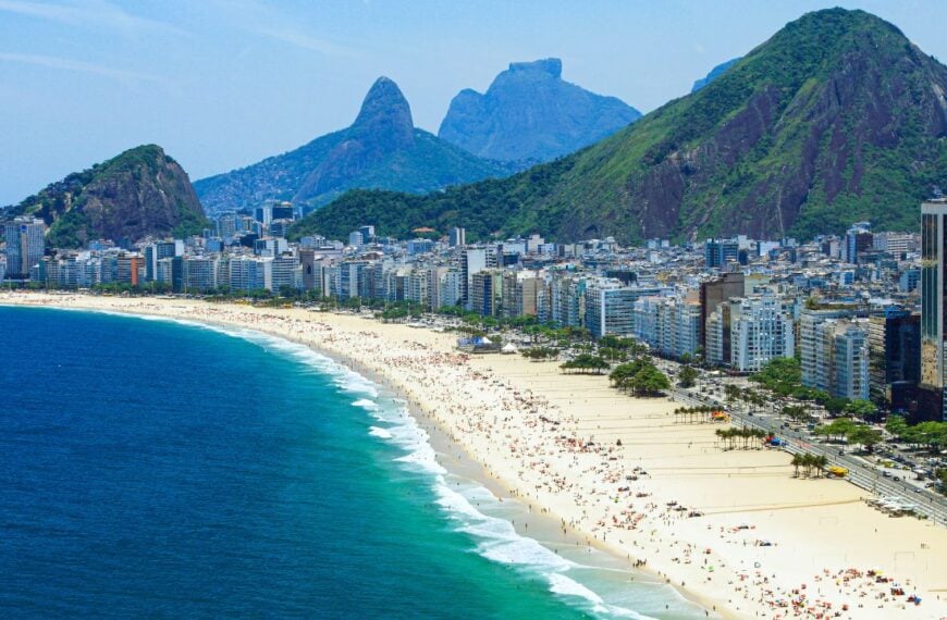Copacabana beach in Rio de Janeiro, Brazil. Copacabana beach is the most famous beach of Rio de Janeiro, Brazil