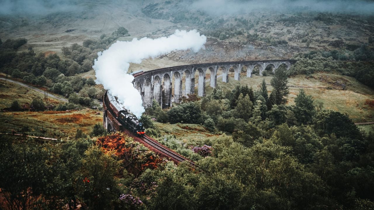 Glenfinnan Viaduct on the West Highland Line in Scotland