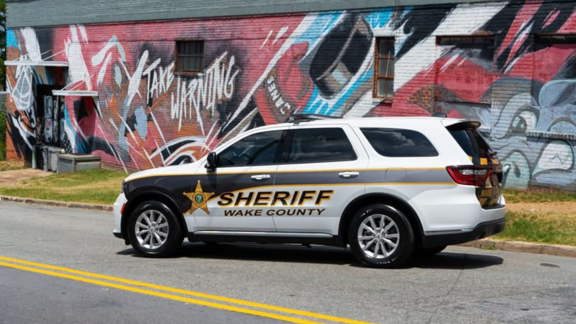 Rear 3/4 View of Wake County Sheriff's Office Vehicle