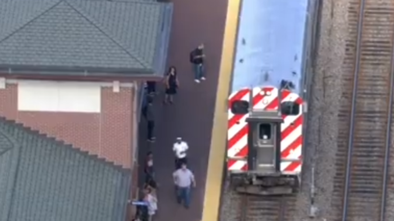 train hits bike