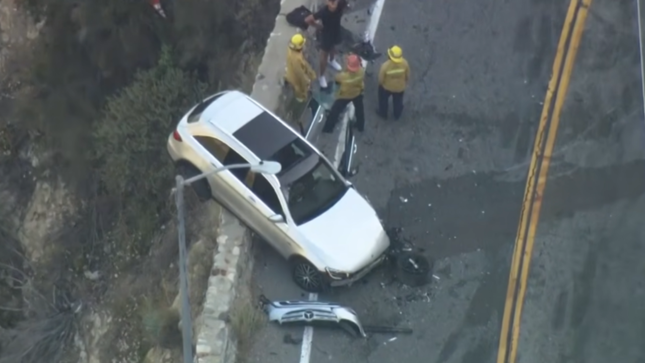 Car crash mountain road