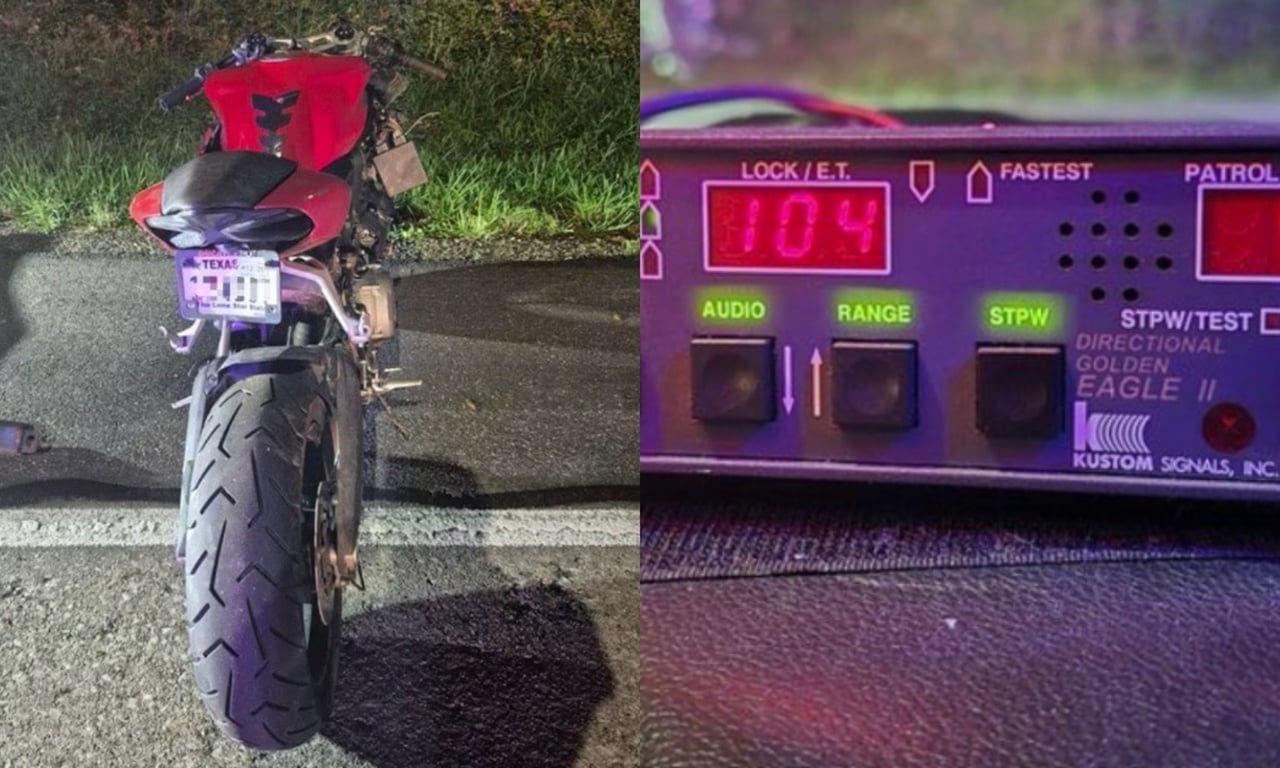 motorcycle 104 mph