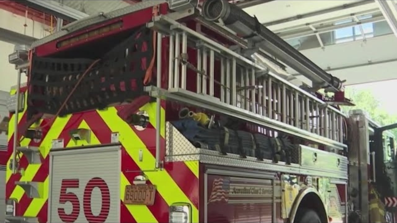 Fire truck blocking traffic