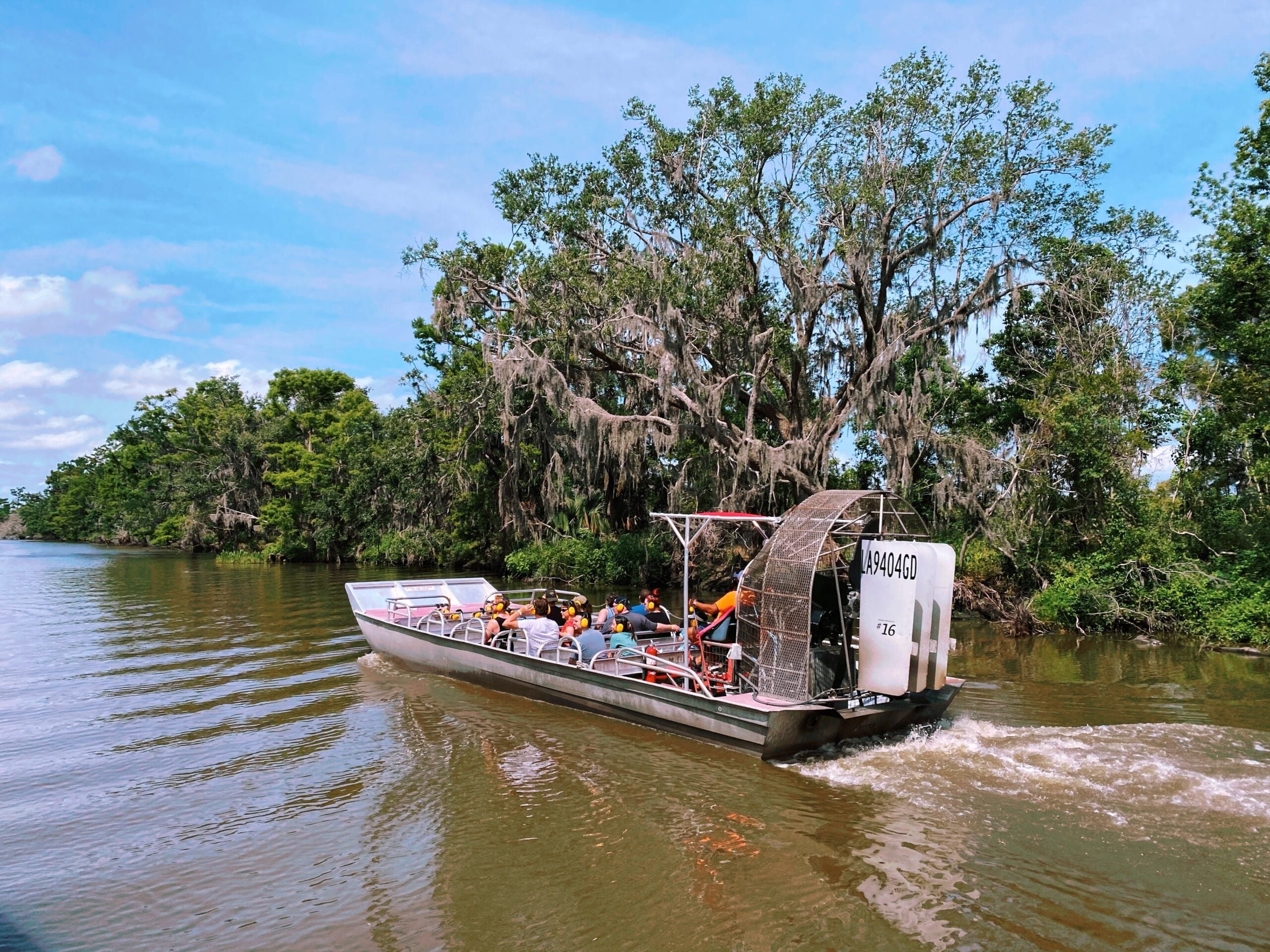 airboat in swamp