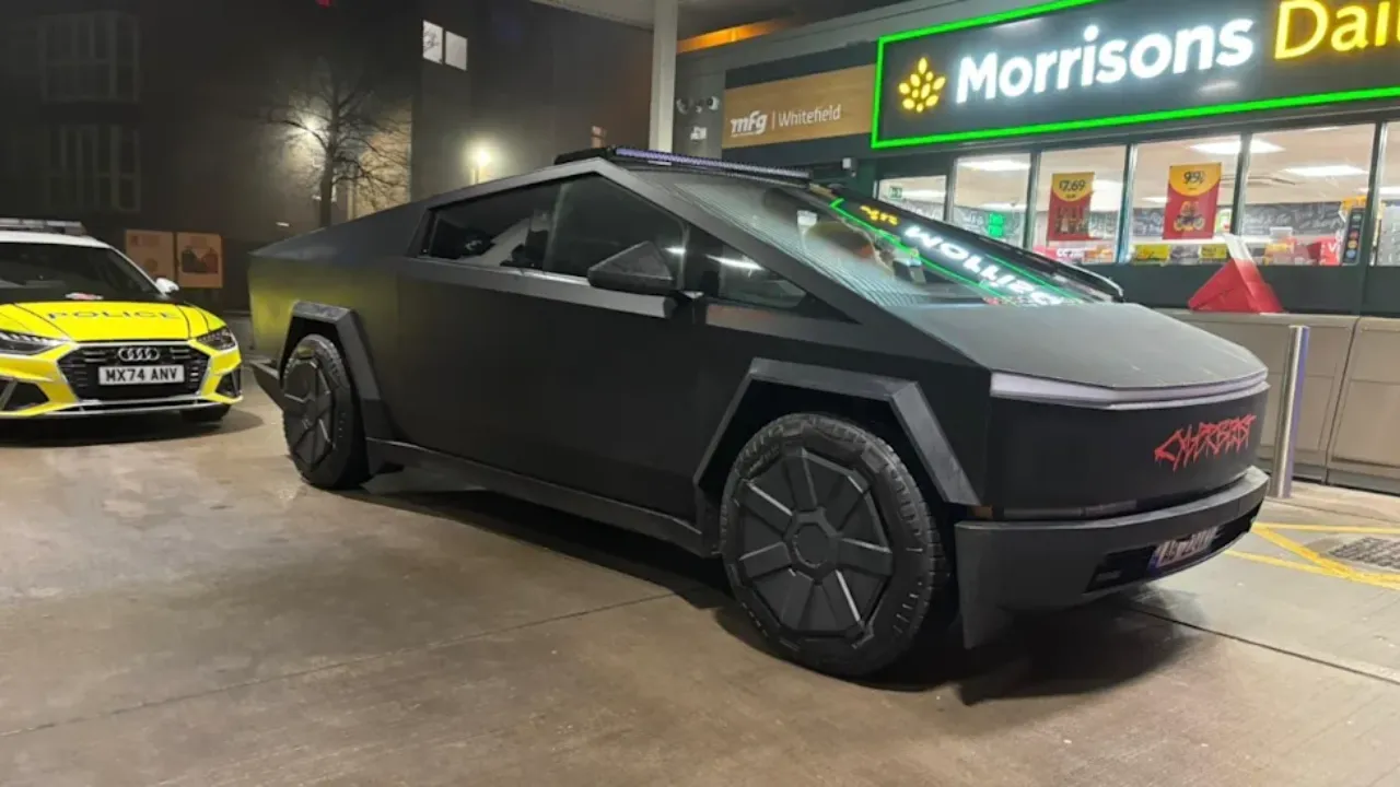 tesla cybertruck pulled over in Uk