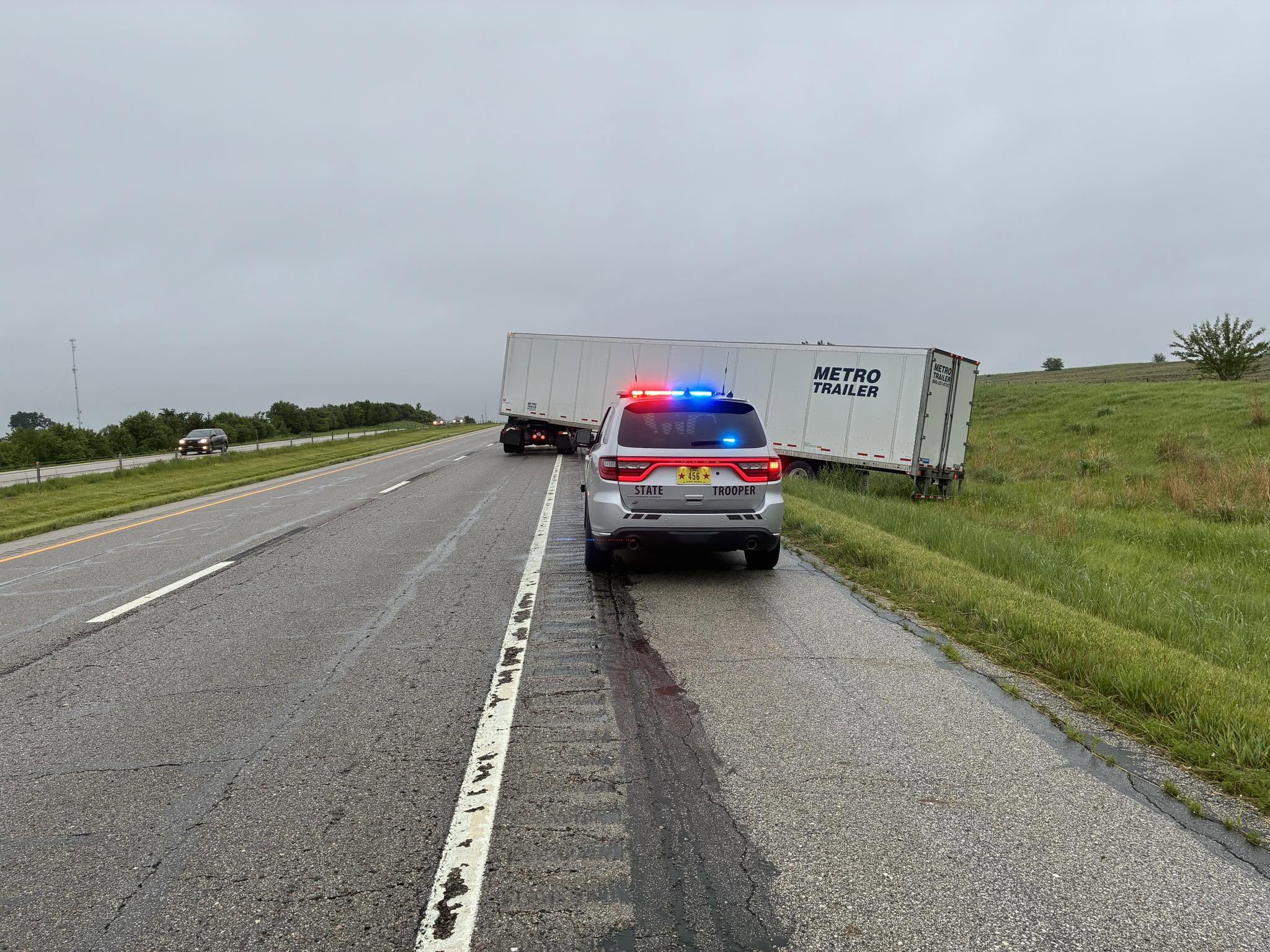 truck in ditch