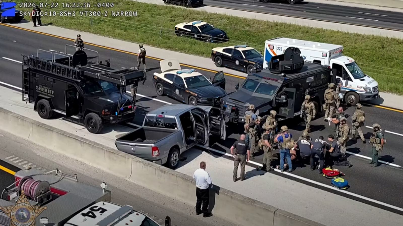 Barricaded Homicide Suspect on I-75 in Florida Finally Surrenders After Massive Multi-Agency Response