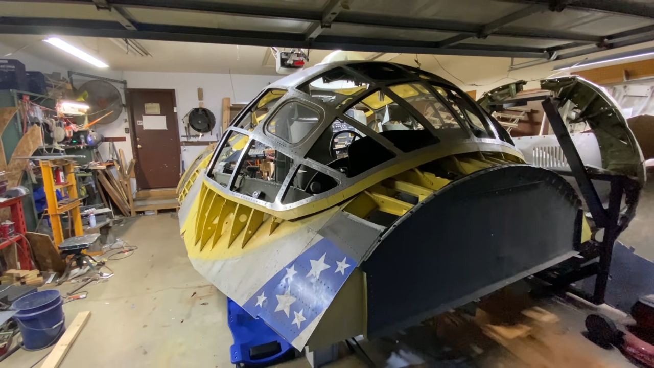 Building the last B-36 Cockpit View Close Up