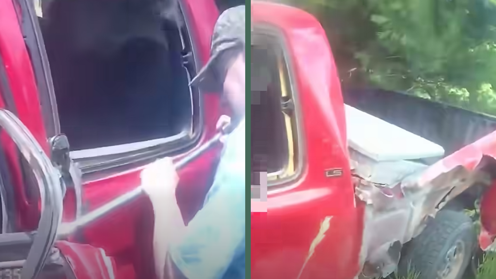 Deputy and Good Samaritans Rush Toward Burning Truck To Pull Trapped Driver to Safety