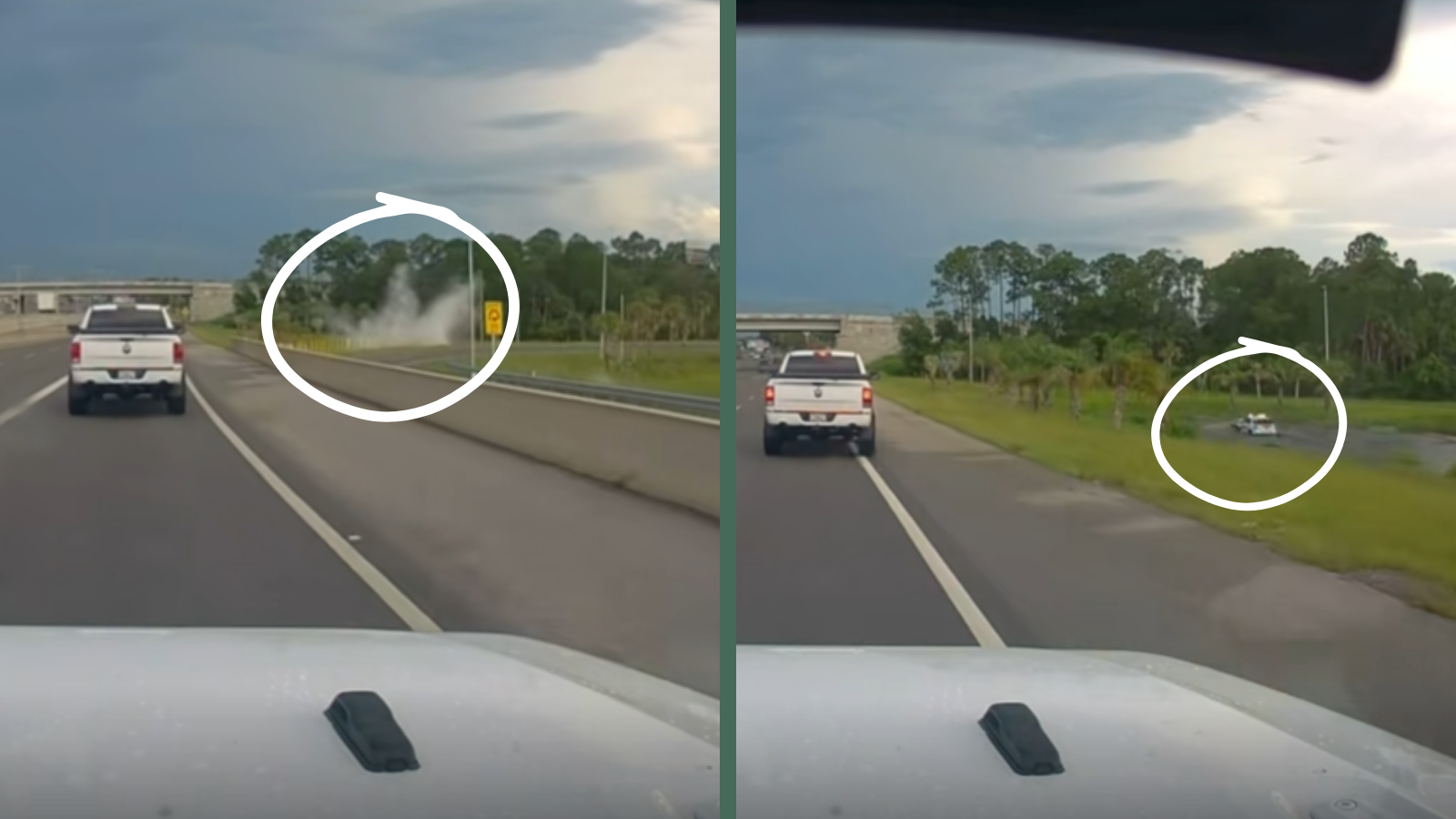 Florida Deputy Sends Patrol Car for an Unexpected Swim After Missing Highway Ramp