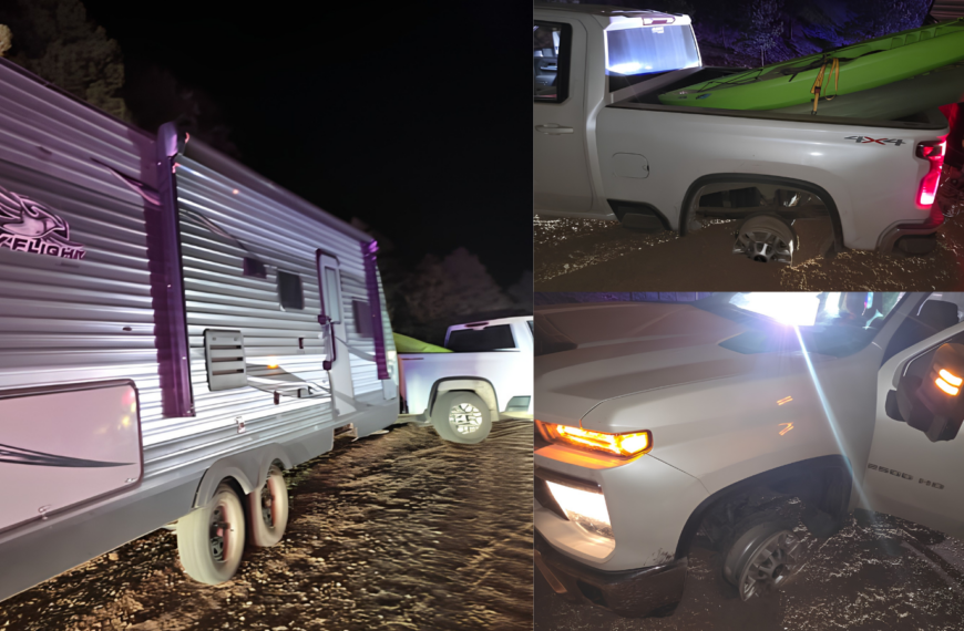 Wyoming Man Attempts 97 MPH Getaway With Camper, Ends Up in Shrubbery, Police Say