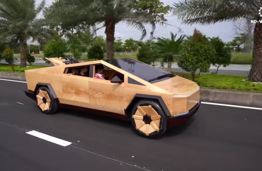 Man Built Fully Functional Wooden Cybertruck For $15,000 — And Elon Musk Responded