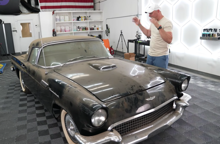 Abandoned 1957 Ford Thunderbird Gets Cleaned For The First Time In 15 Years