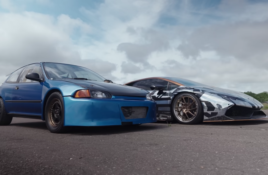 Old Honda Civic Forces 1200-HP Twin-Turbo Lamborghini Huracán To Eat Dust On The Drag Strip
