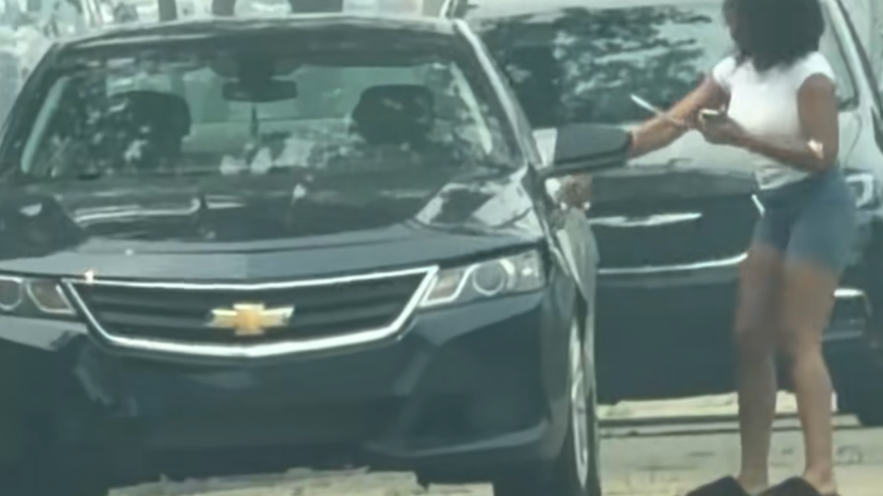 woman stabs chevy impala tires