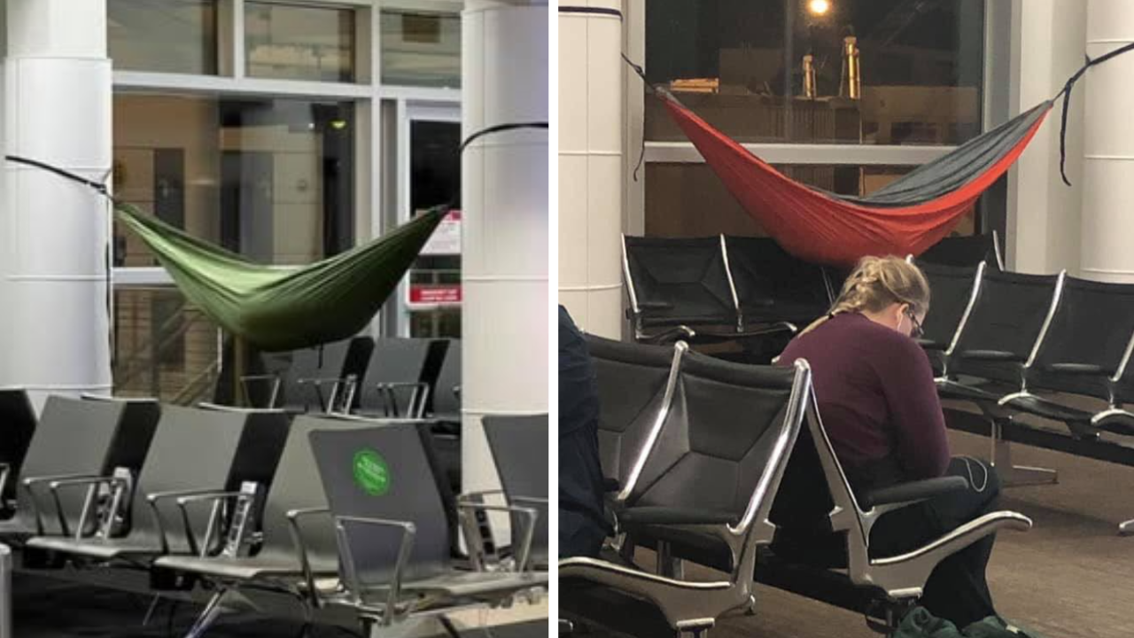 TSA Shares Photos of Hammocks in the Airport