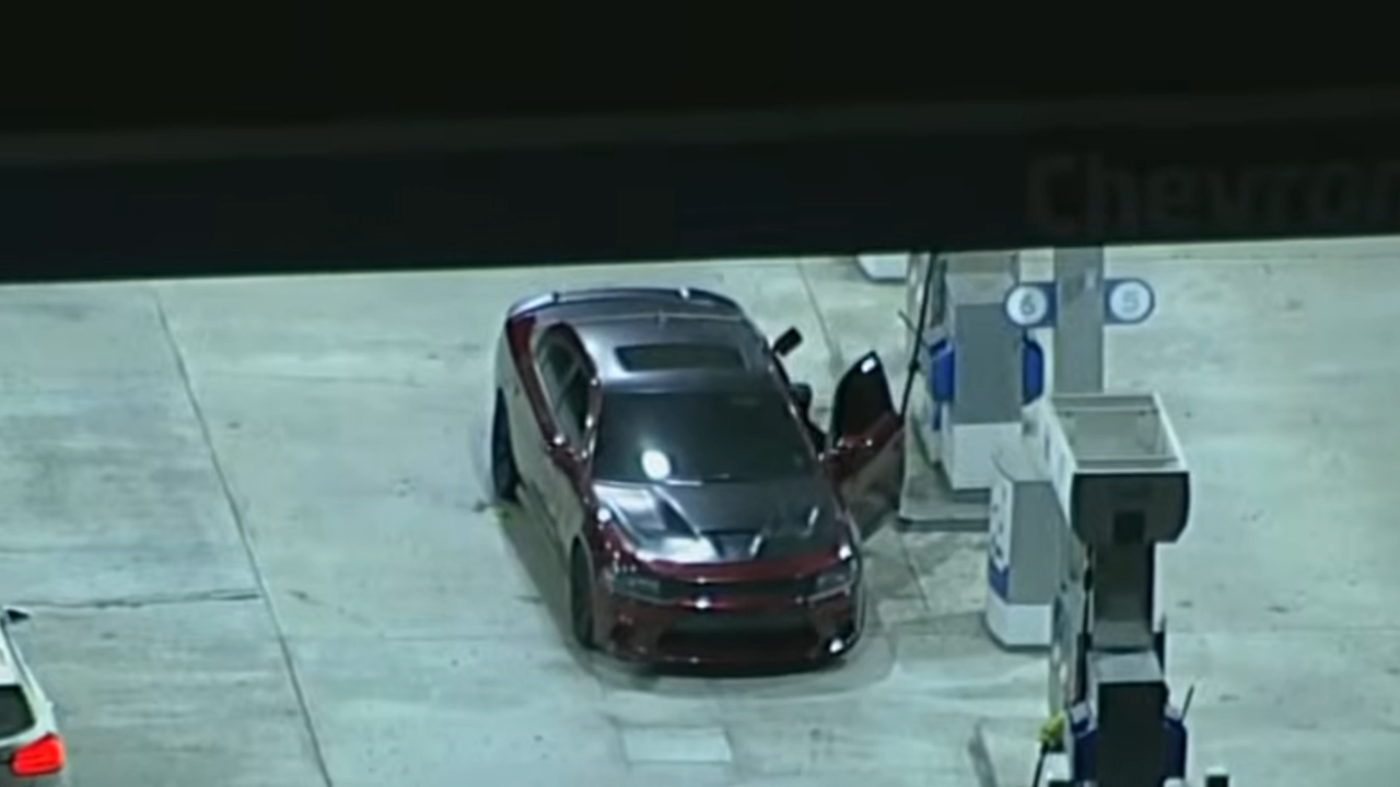 police chase stops for gas