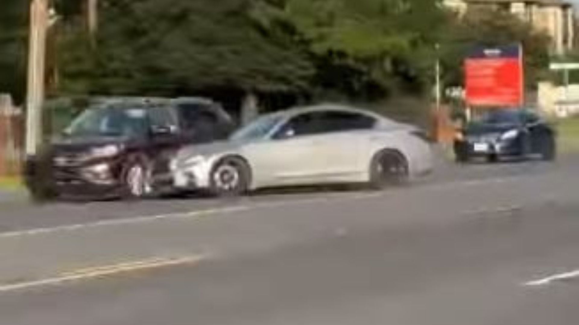 Car crashes after a car meet