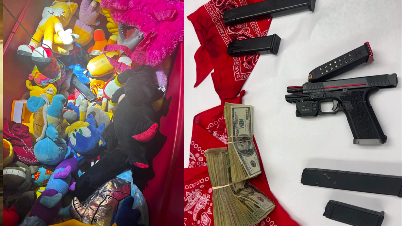 guns and money found in box of toys