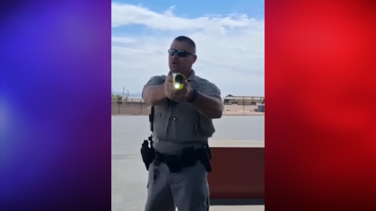 cop taser catches man on fire at gas station
