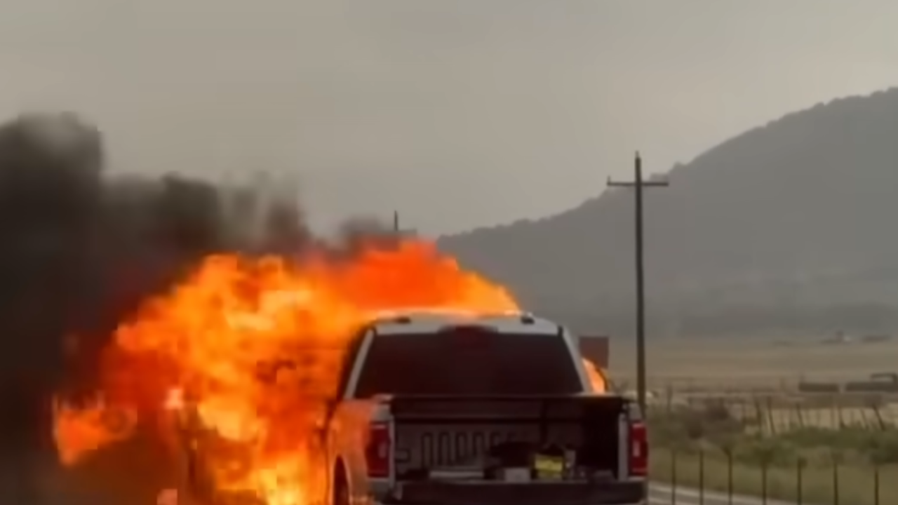 truck catches on fire