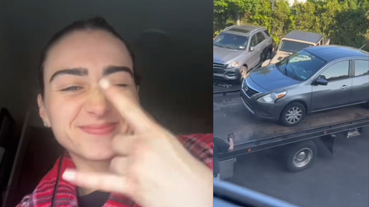 woman calls tow company
