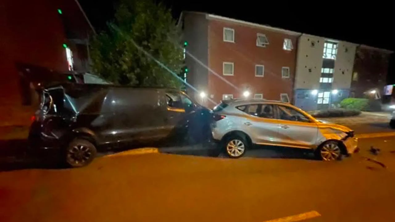 Tank Damages Cars