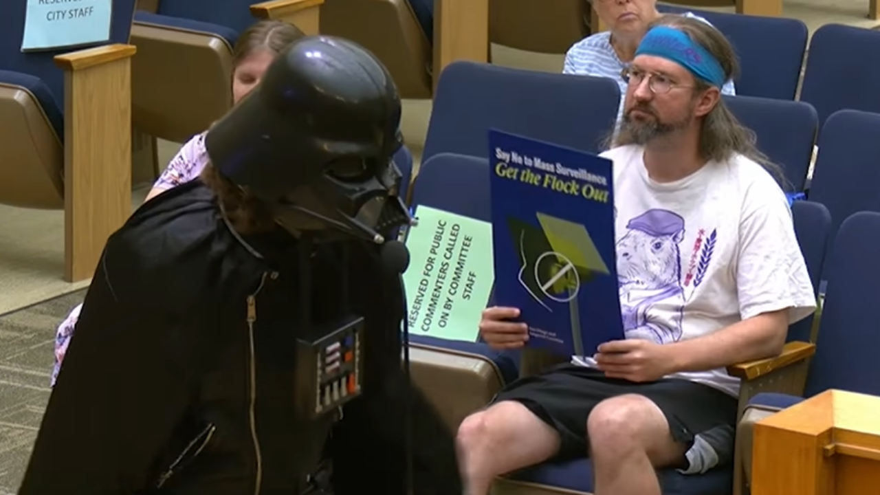 Darth Vader character speaks to San Diego City Council