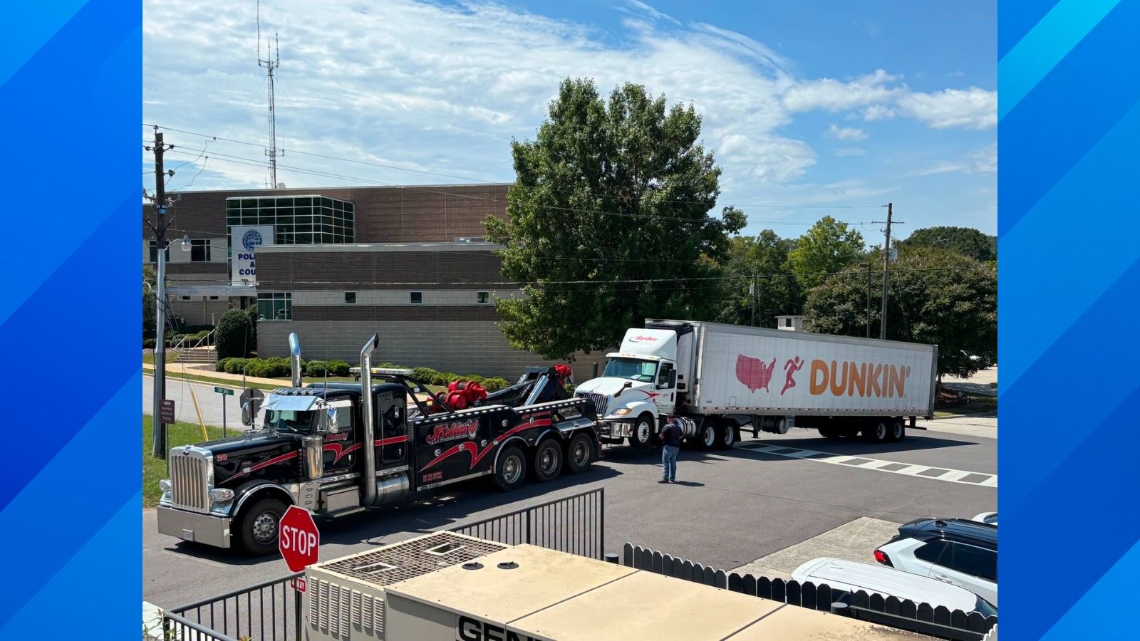Dunkin’ Truck Breaks Down Outside Alabama Police Department, and the Jokes Practically Write Themselves