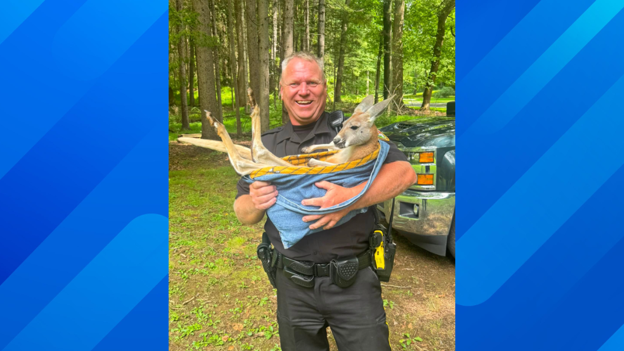 Cops pose with joey in Pennsylvania