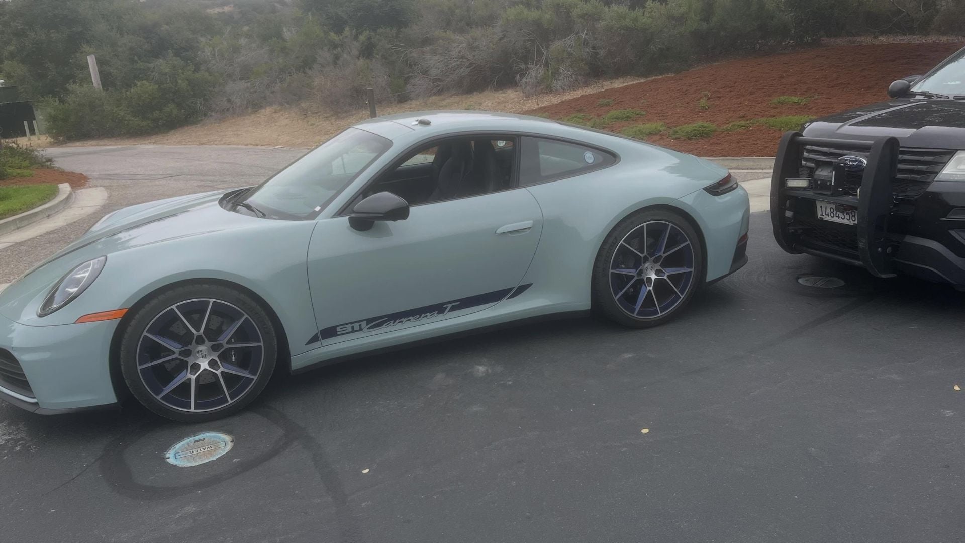 Porsche 911 Carrera T backs into California Highway Patrol vehicle, leading to DUI arrest.