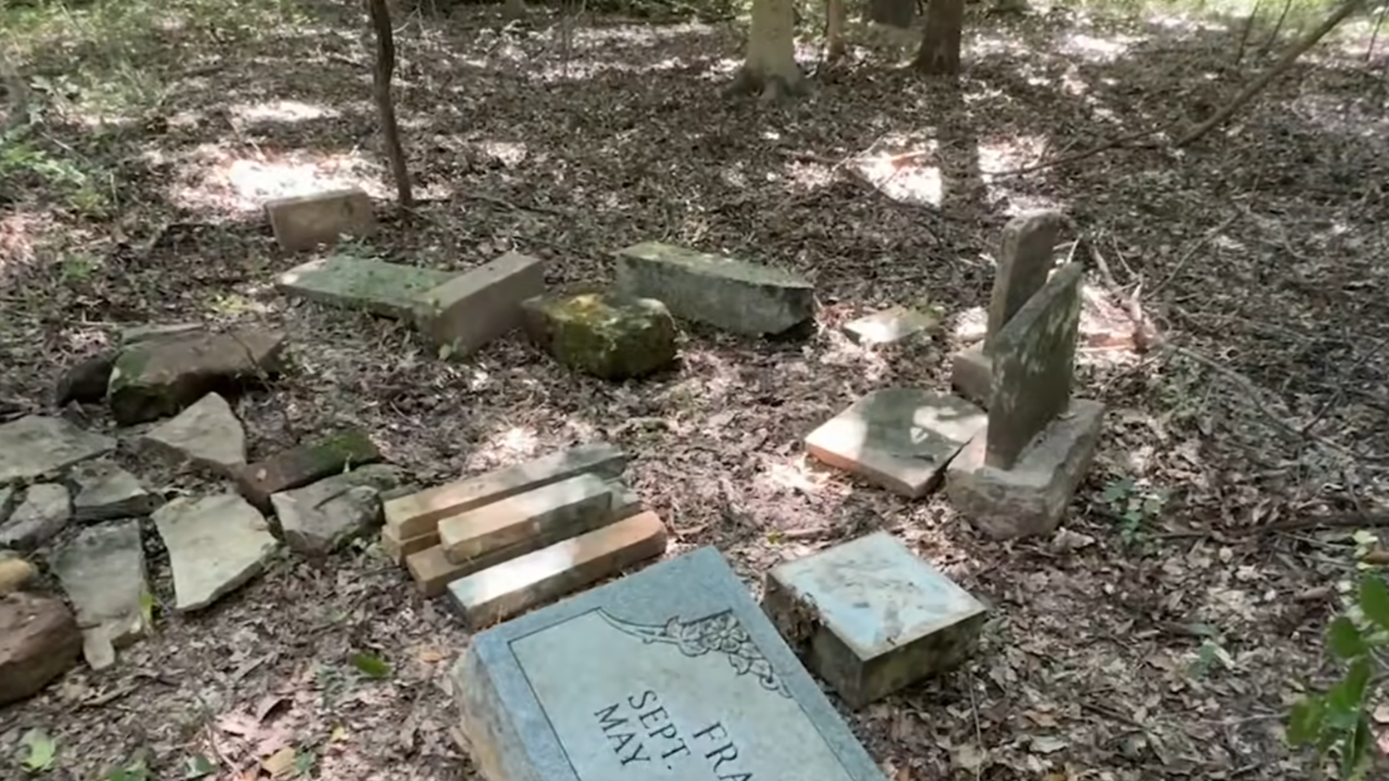 gravestones bulldozed