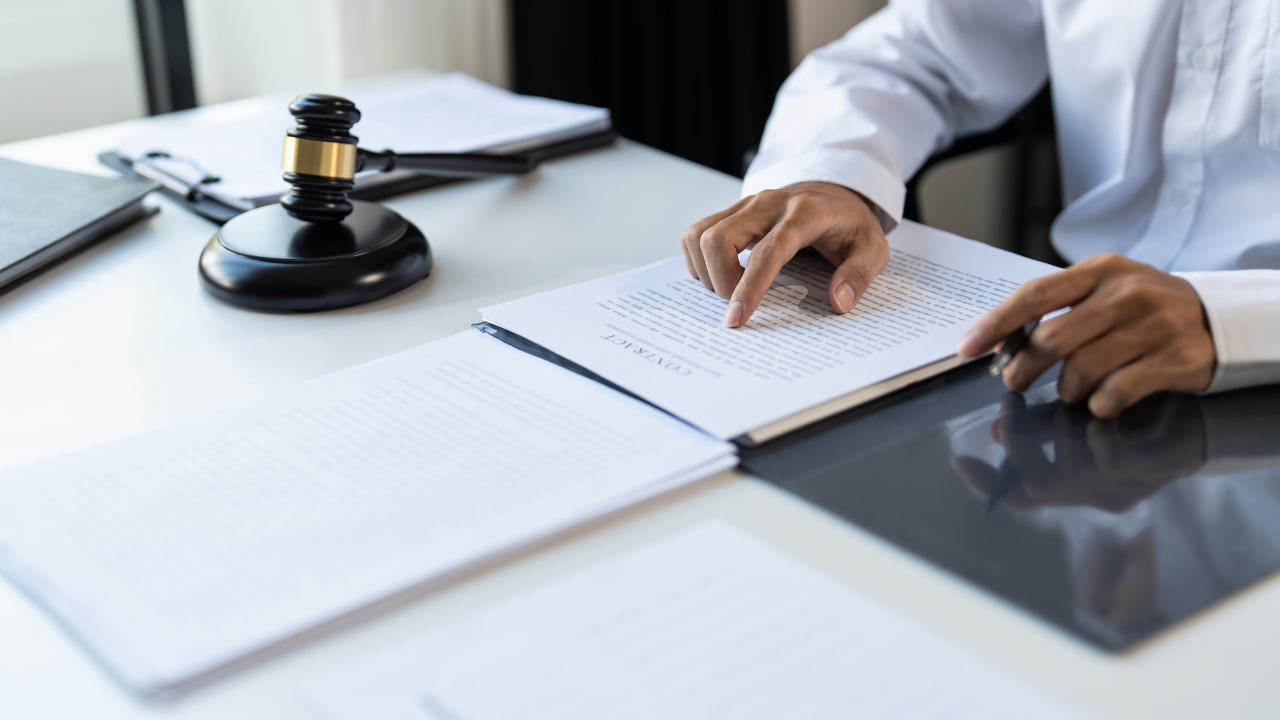 judge hammer and paperwork