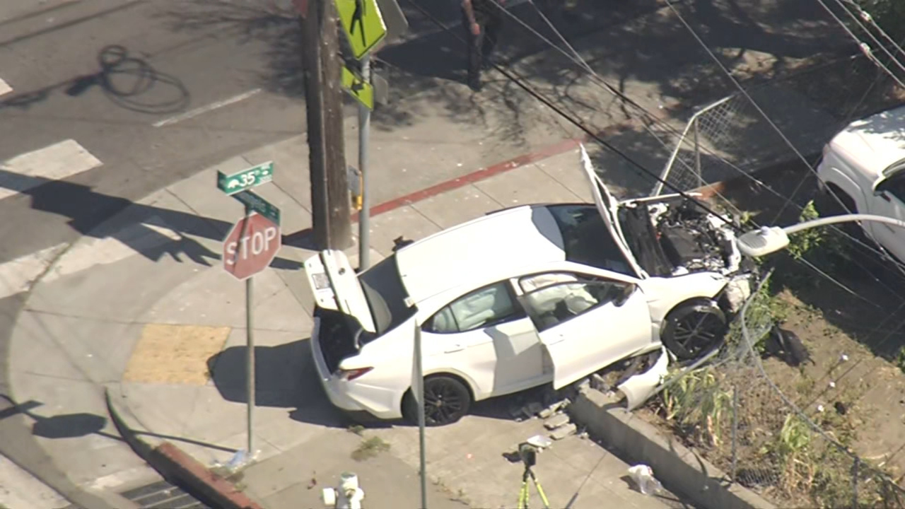 children crash car, injure old woman