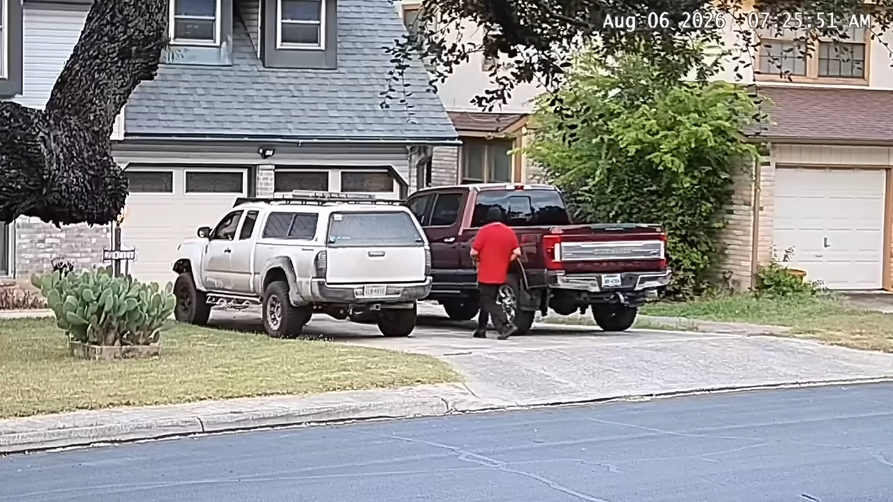 man steals truck, neighbors catch on camera