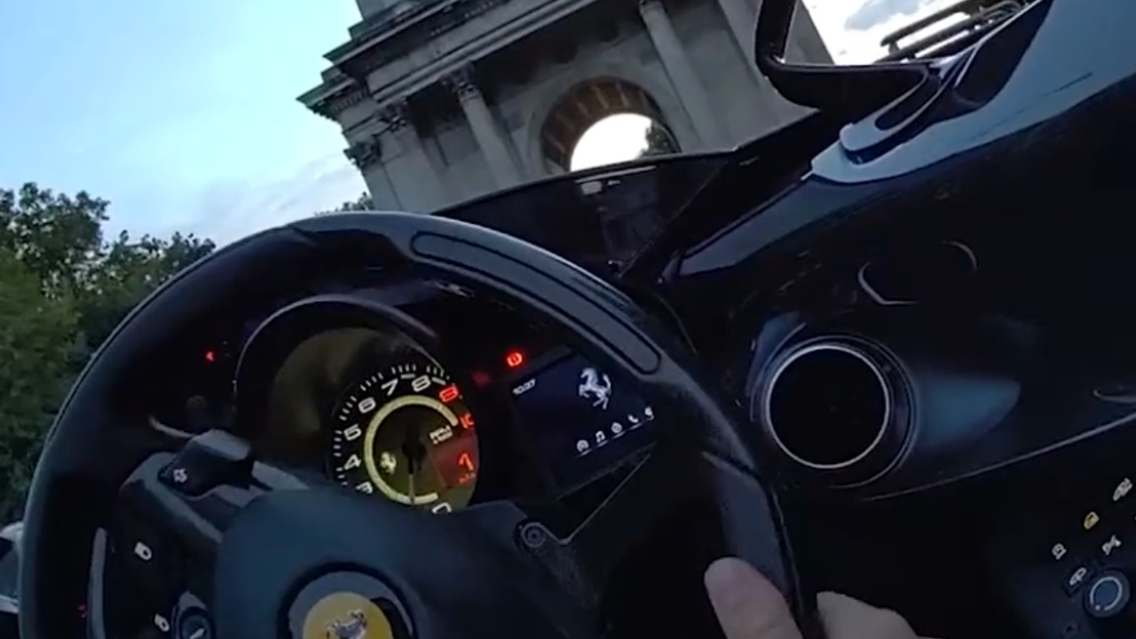 police drive impounded ferrari