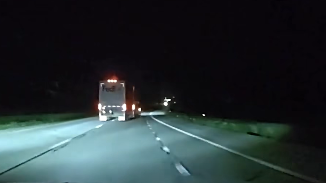 fedex driver swerving