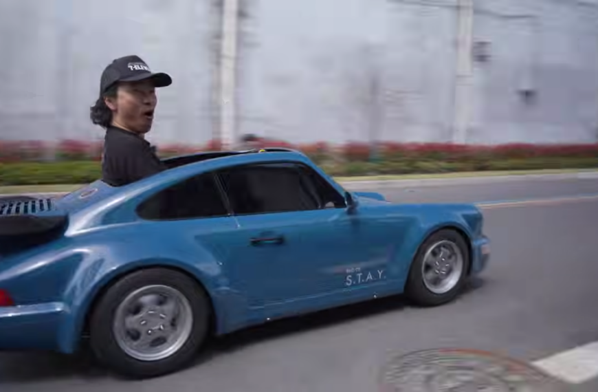 Larry Chen Brings Out His Inner Child As He Drifts 35-HP Miniature Electric Porsche