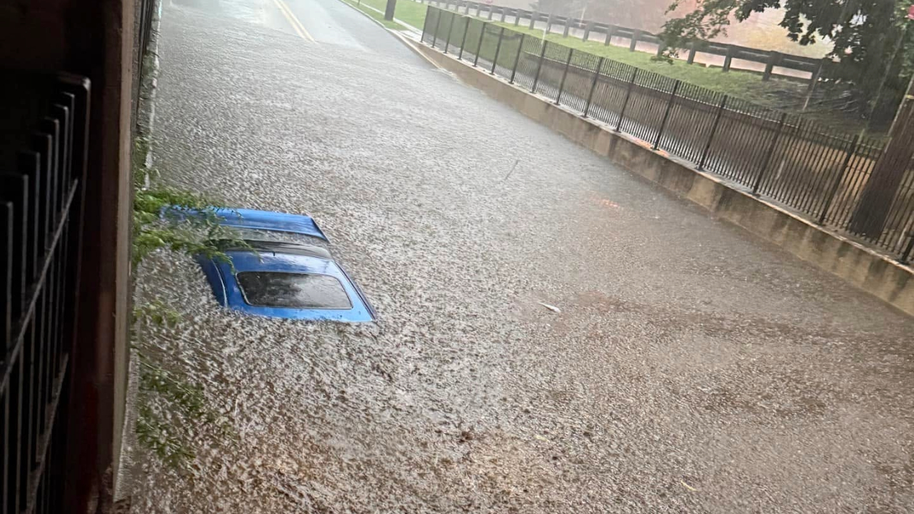 Two Rescued From Flooding Car as Storm Keeps Firefighters Busy