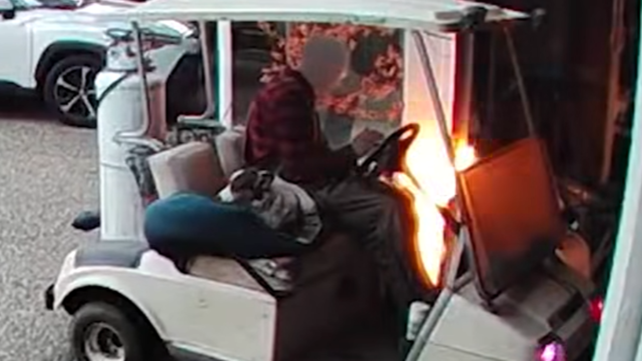 man lights house on fire